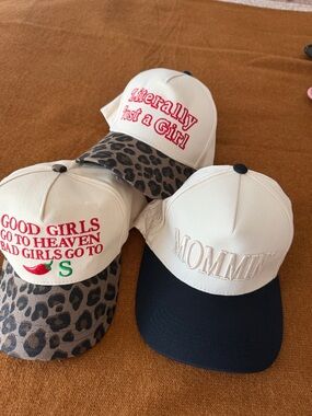 Embroidered Slogan Baseball Cap with Leopard Brim - Cream & Brown